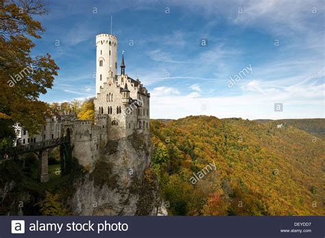 Both were built in the 19th century historicism. Schloss Lichtenstein Castle, Honau, Swabian Alb, Baden ...