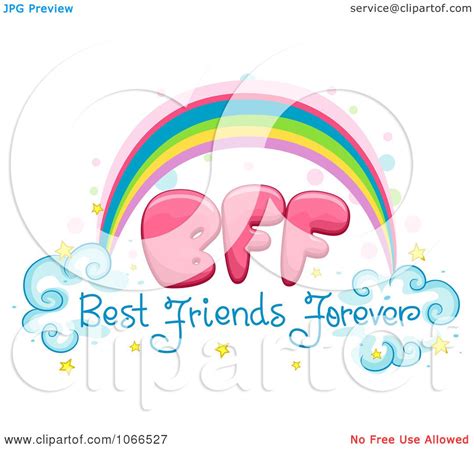 Clipart Best Friends Forever Rainbow Royalty Free Vector Illustration