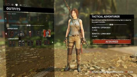 How To Get You Start The Game In This Outfit All Laras Outfits In Shadow Of The Tomb Raider