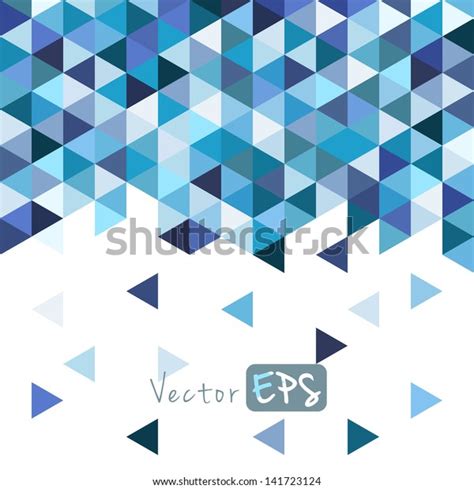 Geometric Mosaic Pattern Blue Triangle Texture Stock Vector Royalty