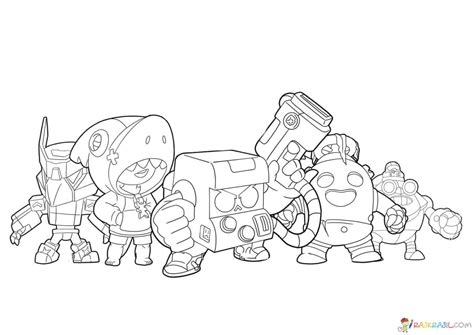 Coloring Pages 8 Bit Print Free From Brawl Stars Game