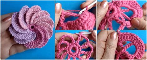 Spiral Flower Tutorial Crochet Ideas Easy Crochet Patterns Free