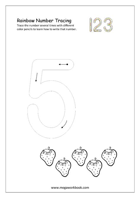 Free Printable Rainbow Number Writing (1-10) Worksheets - Number