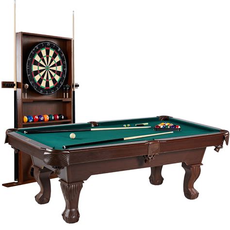 Barrington 90 Ball And Claw Leg Billiard Pool Table With Cue Rack And Dartboard Set