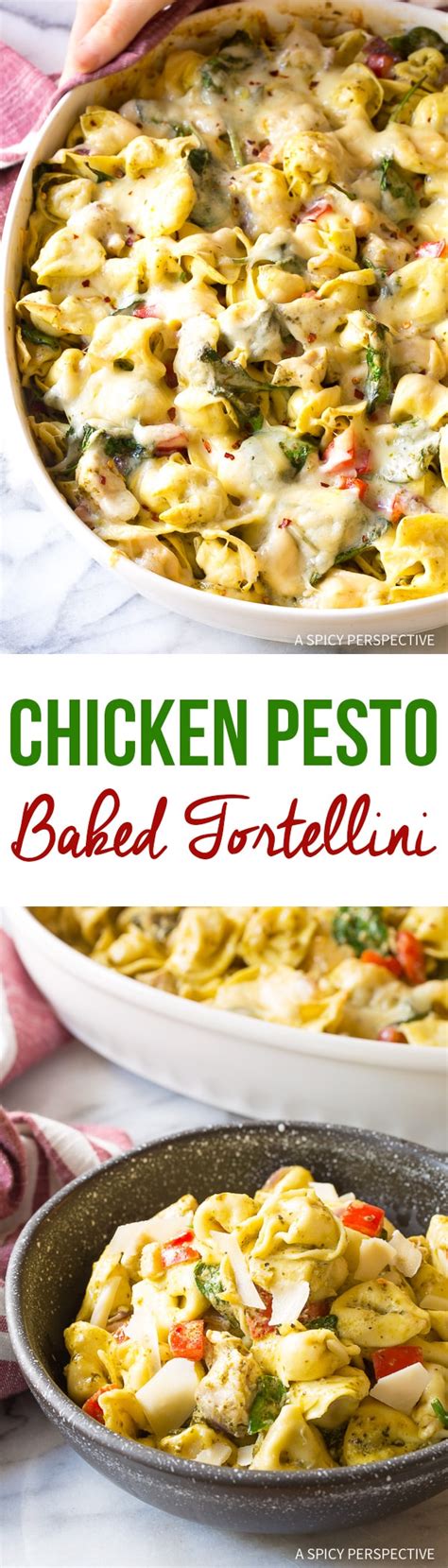 Pesto Chicken Baked Tortellini A Spicy Perspective