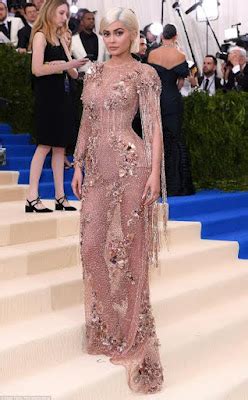 Kylie Jenner Steps Out In Versace Bodysuit With Sheer Embellished Overlay At Met Gala