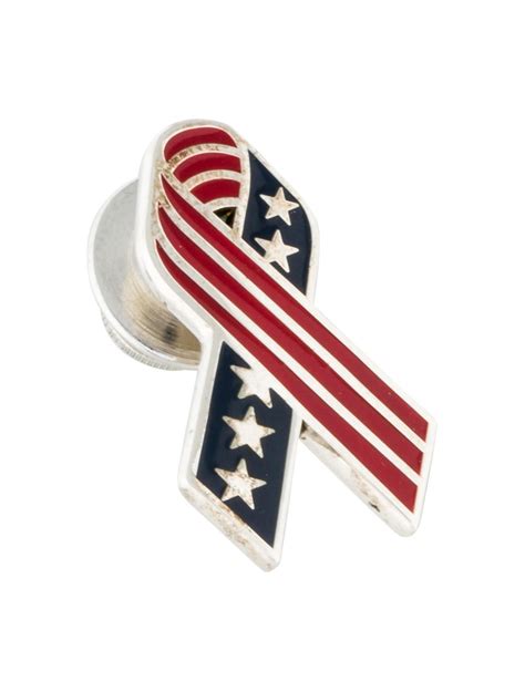 Tiffany And Co American Flag Ribbon Lapel Pin Pins Tif50983 The