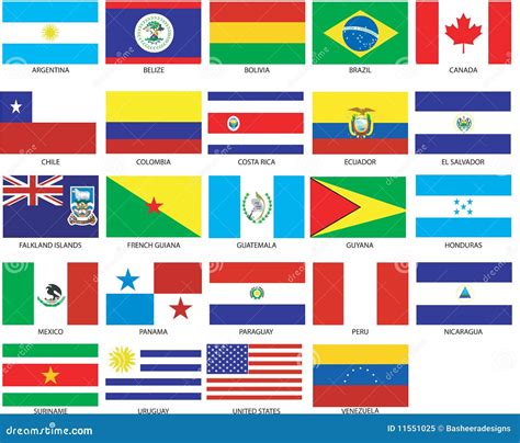24 Americas Flags Stock Vector Illustration Of Geography 11551025
