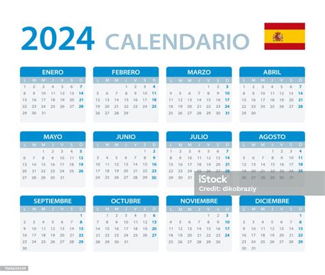 Calendrier 2024 Illustration Graphique De Modèle Vectoriel Version