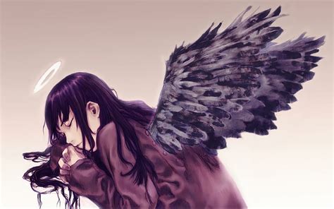 Sad Anime Angel Girl