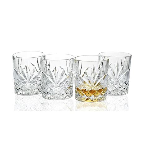 Set Of 6 Bezrat Lead Free Crystal Double Old Fashioned Highball Water