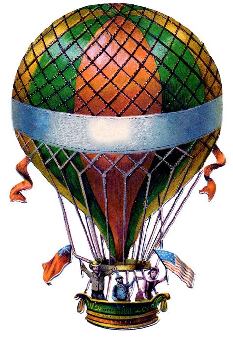 antique graphic hot air balloon steampunk