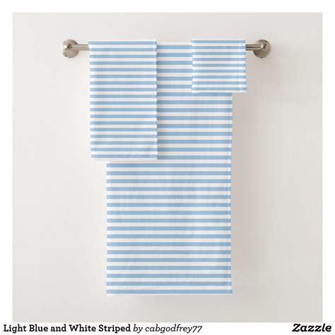 Light Blue And White Striped Bath Towel Set Blue Bath Towels Blue
