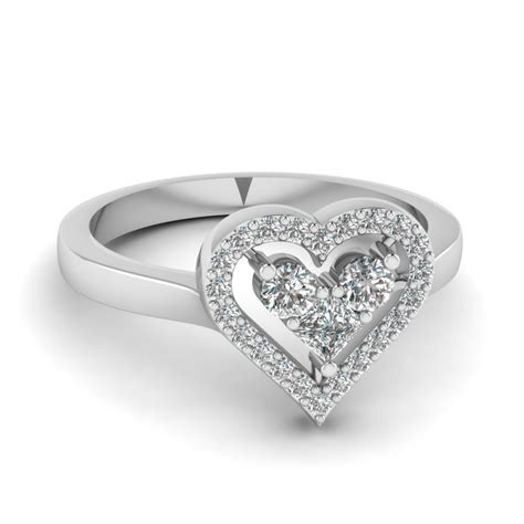 pave diamond double heart promise ring in sterling silver fascinating diamonds