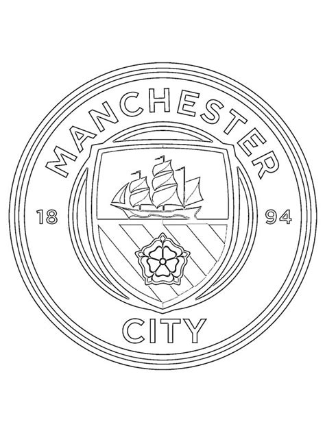 Manchester City Coloring Logo Pages Soccer Football Team Printable