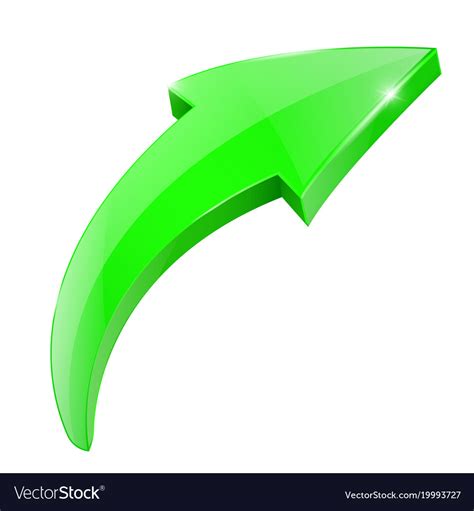 Arrow Green Shiny 3d Icon Royalty Free Vector Image