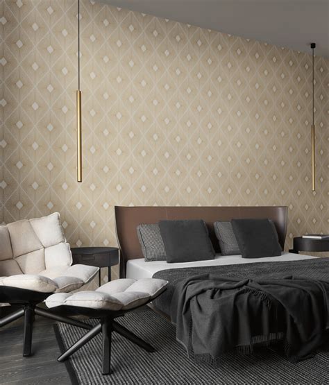 Shop Harlowe Wallpaper In Whitegold From The Modern Metals Second