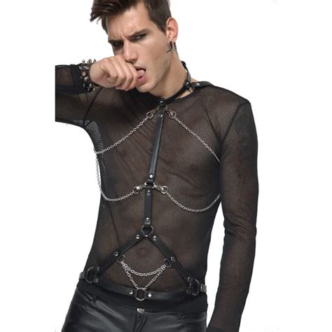 harness bondage lingerie faux leather harness body chest harness costume with o rings buttons
