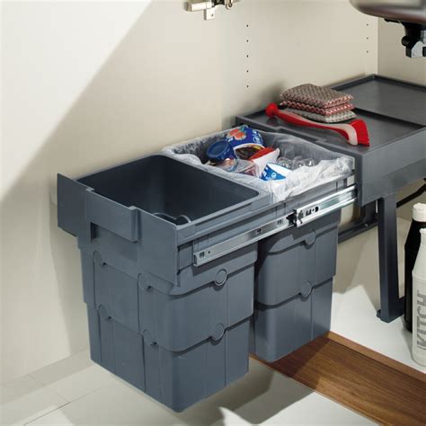 Hafele 30l tilting waste bin for min 500mm cabinets. Hafele - WasteBoy Pull Out Waste Bin, 2 x 16 Litres