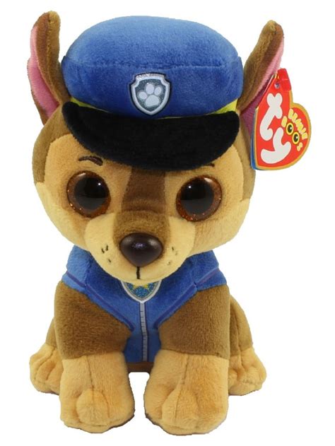 Ty Chase Paw Patrol Official Brand New Beanie Boos Plush Soft Dog Toy