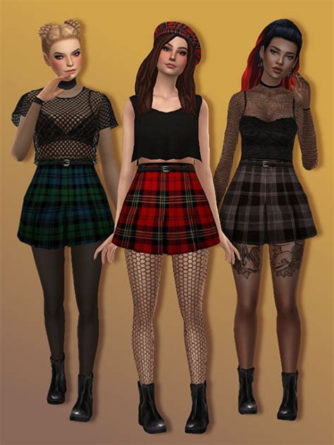 Pleated Mini Skirt Darker Plaid Edition At Trillyke Sims 4 Updates