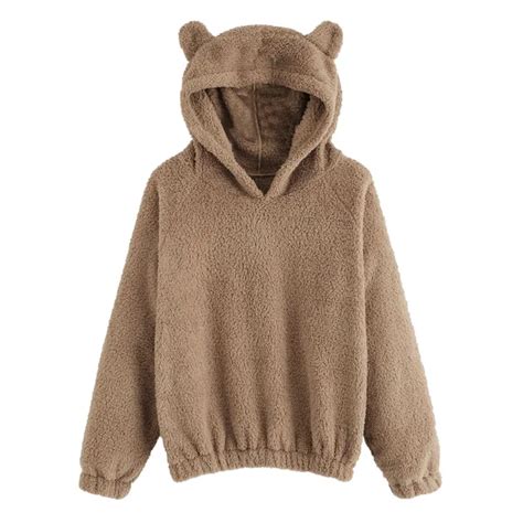 Women Hoodies Sweatshirt Kawaii Fleece Fur Coat 2018 Winter Warm Teddy
