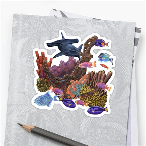 Underwater Coral Reef Stickers By Ruta Dumalakaite Redbubble