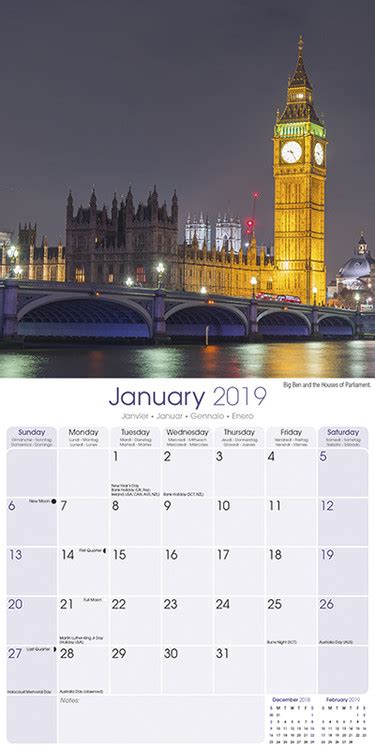 London Wall Calendars 2022 Large Selection