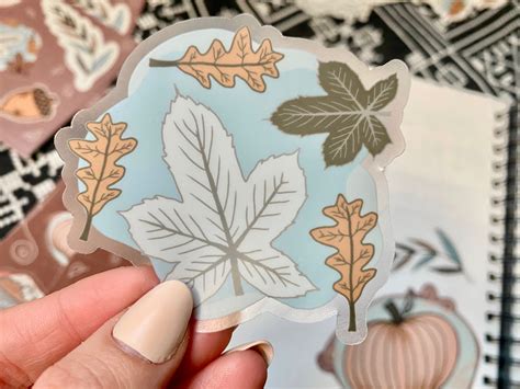 Fall Leaves Sticker Fall Stickers Aesthetic Autumn Stickers Etsy