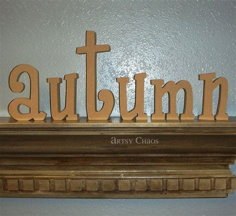 Unfinished Wood Autumn Letters Autumn Fall Thanksgiving Holiday Home