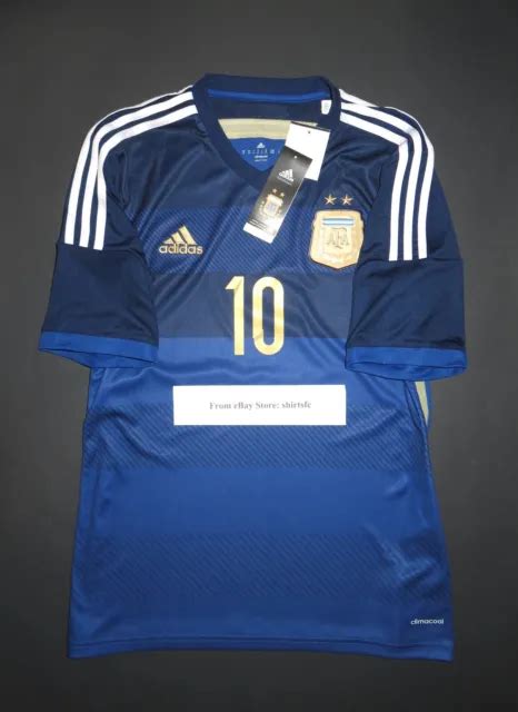 New 2014 World Cup Final Adidas Argentina Lionel Messi Away Jersey