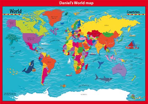 For example, the middle east and north africa are separated from. Personalised Children's Picture World Countries Map ...