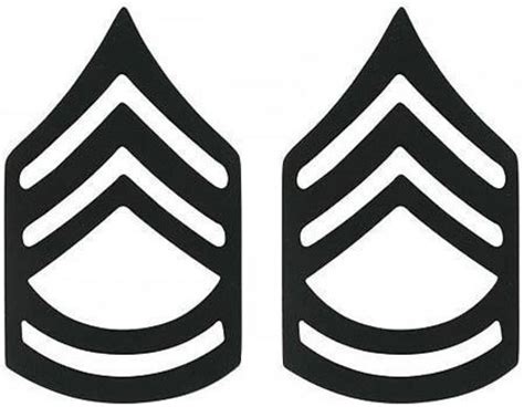 Military Black E 7 Pins Ranking Insignia Set Sergeant First Class