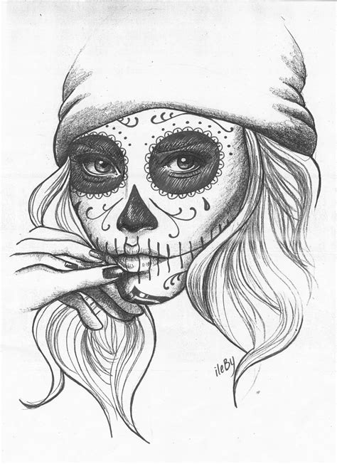 Easy Skull Drawings Pencil Drawings Of Girls Skull Art Drawing Art