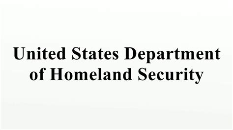 United States Department Of Homeland Security Youtube