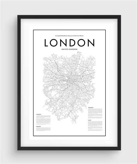 London High Quality Map Print London Map Poster London Wall Etsy Uk