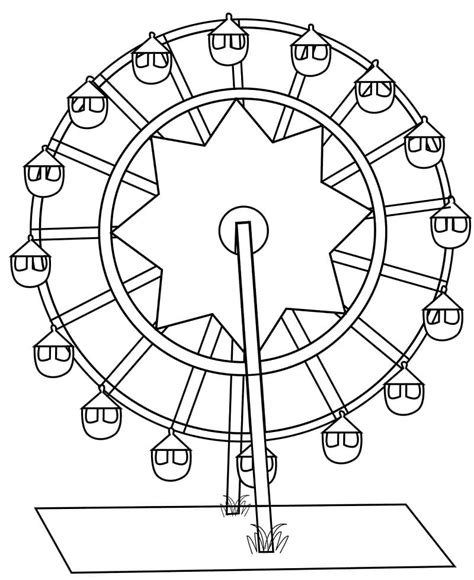 Free Ferris Wheel to Color Coloring Page - Free Printable Coloring