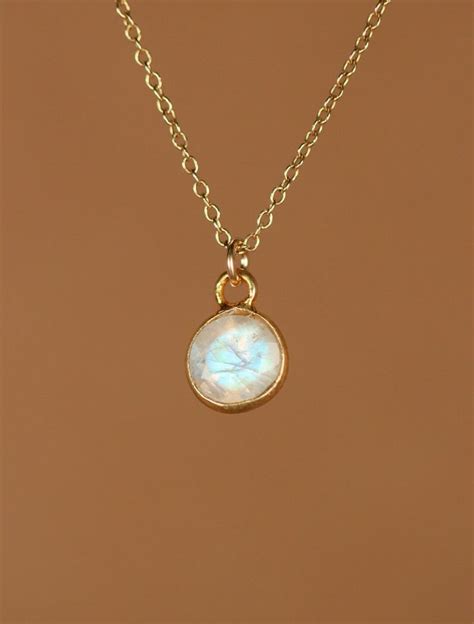 Moonstone Necklace Gold Moonstone June Birthstone Tiny Etsy In 2021
