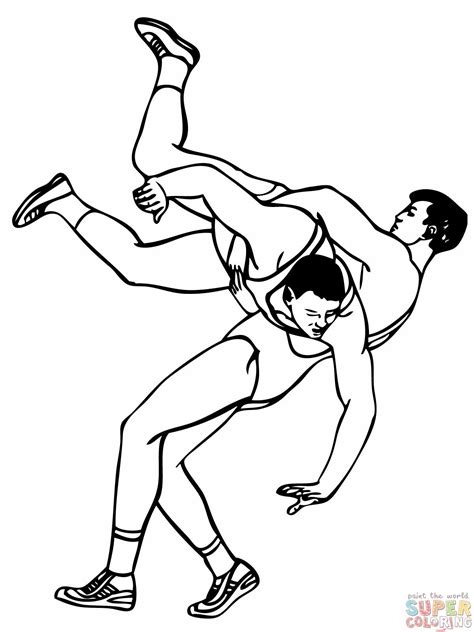 Wrestling Coloring Pages for Boys | Coloring pages for boys, Coloring