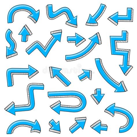 Blue 3d Arrows Shiny Up And Down Signs Stock Vector Illustration Of