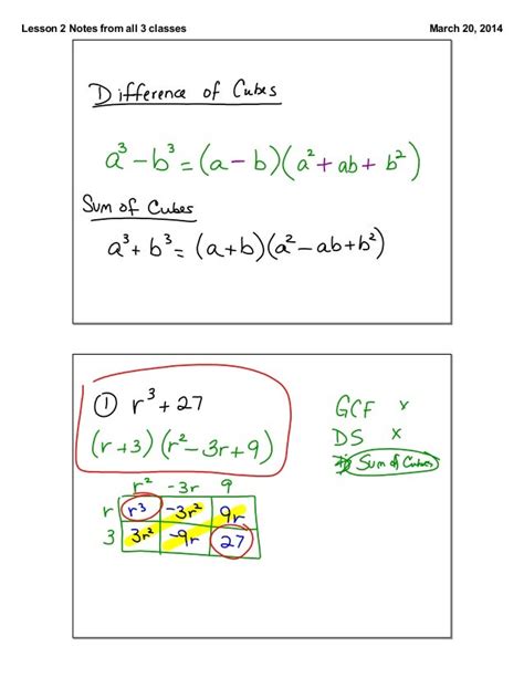 Factoring Sum And Difference Of Cubes