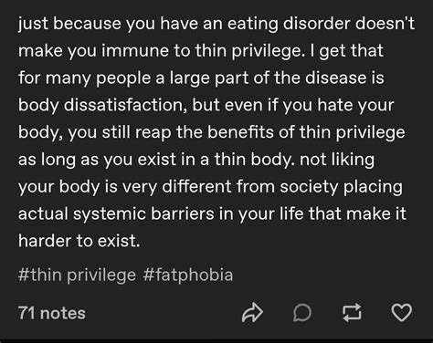 Just Because You Have An Eating Disorder Doesnt Make You Immune To Thin Privilege Rfatlogic