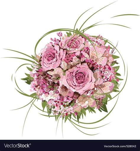 Bouquet Of Roses Hand Drawing Royalty Free Vector Image