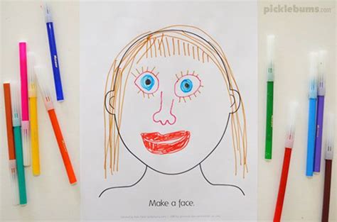 make a face activity five ideas and a free printable picklebums face template shape