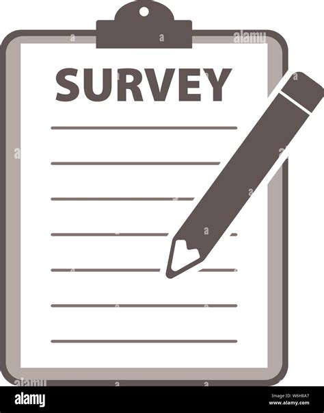 simple flat survey icon with clipboard and pencil vector illustration ...