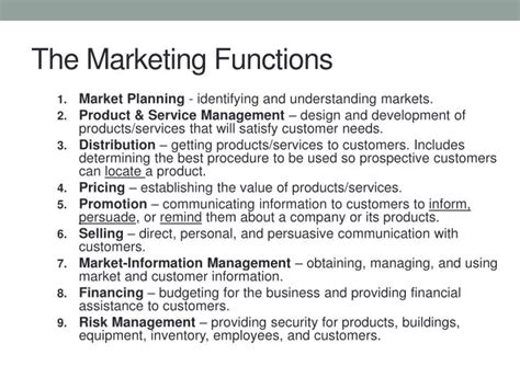 Ppt The Marketing Functions Powerpoint Presentation Free Download