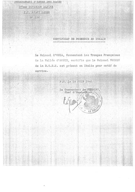 Certificat De Présence En Italie Fondation Emile Chanoux