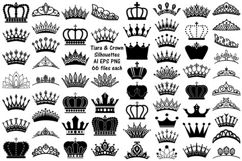 Tiara & Crown Silhouettes AI EPS PNG | Work Illustrations ~ Creative Market