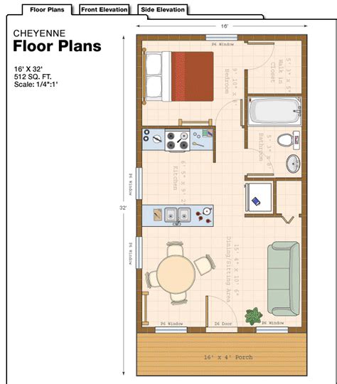 14x32 Cabin Floor Plans 16 X 32 Cabin Floor Plans 16 X 16