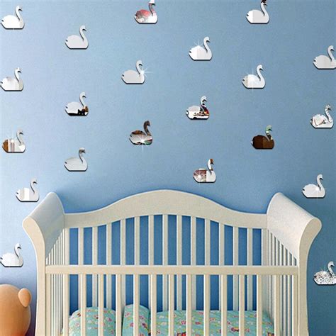 Cartoon Swan Wall Mirror Stickersandmurals 3d Diy Children
